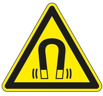 Sterk magnetisch veld waarschuwings- 100 mm breed - Kunststof bord Sterk magnetisch veld waarschuwings- 100 mm breed - Kunststof bord