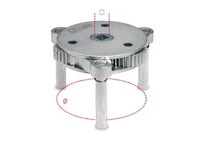 Beta zelfklemmende oliefiltersleutel, 3- armen voor links en rechts aandraaien 1493/U - 014930076