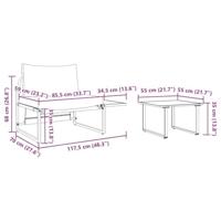 Tuinbankenset 2 pcs Taupe Staal - thumbnail
