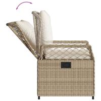 7-delige Tuinset met kussens poly rattan beige - thumbnail
