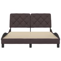 Bedframe zonder matras stof donkerbruin 140x190 cm - thumbnail