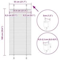Pliss rolgordijn 55x100 cm stofbreedte 54,4 cm polyester roze - thumbnail