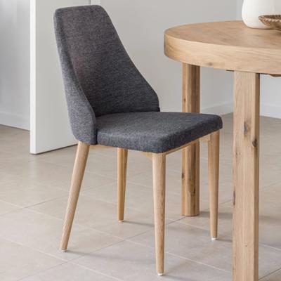 Kave Home Rosie eetkamerstoel chenille Donkergrijs