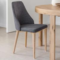 Kave Home Rosie eetkamerstoel chenille Donkergrijs - thumbnail