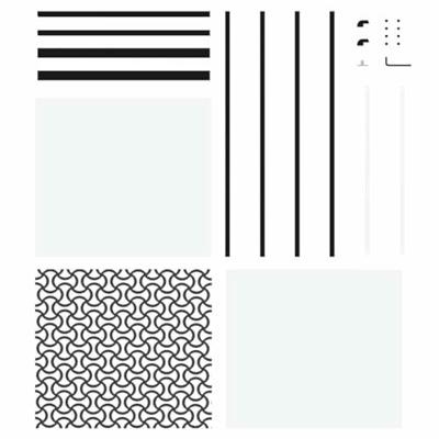 Glazen deur Fretwerk Zwart 90 x 2 x 205 cm Aluminium