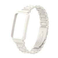 Metalen schakelband met case - Wit - Xiaomi Smart band 7 Pro - thumbnail