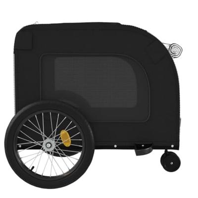 VidaXL Hondenfietstrailer oxford stof en ijzer zwart en grijs - thumbnail