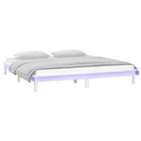 Bedframe LED massief hout wit 120x200 cm - thumbnail