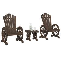 3-delige Loungeset massief vurenhout - thumbnail