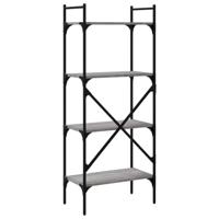Boekenkast 4-laags 56x31,5x138,5 cm bewerkt hout grijs sonoma - thumbnail