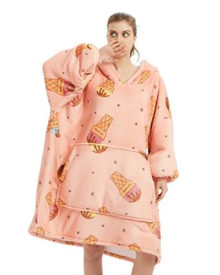 Draagbare deken met capuchon & mouwen - ijsjes