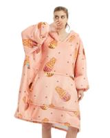 Draagbare deken met capuchon & mouwen - ijsjes - thumbnail