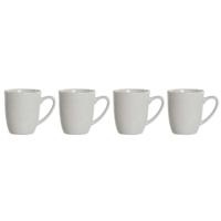 Set van 4 mokken DKD Home Decor Wit Porselein 330 ml 12 x 10 x 9 cm - thumbnail