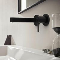 Wastafelmengkraan Inbouw Finoris HansGrohe 2-gats 168 MM Voorsprong Met Afvoerplug Mat Zwart - thumbnail