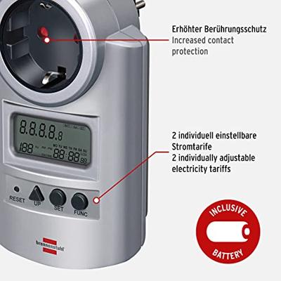 Brennenstuhl BN-PM231 Energie Power Meter met Klok en Meetfuncties - thumbnail