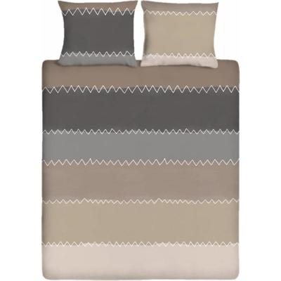 Ten Cate Katoenen Tweepersoons Dekbedovertrek Zig Zag 200x200/220 cm Taupe