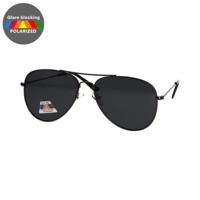 Spectrum polarized zonnebril piloot zwart grijs heren - thumbnail