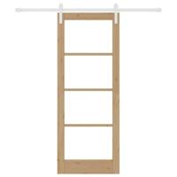 Schuifdeur met beslag ORKDAL massief hout en glas - thumbnail