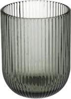 Kersten theelichthouder glas stripe 7.5x9.5cm grijs - thumbnail