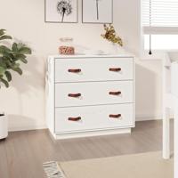 Dressoir 80x40x75 cm massief grenenhout wit - thumbnail