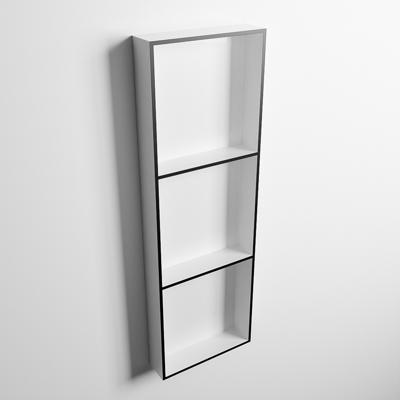 MONDIAZ EASY Nis 89,5x29,5cm in solid surface kleur Urban | Talc. 3 vakken geschikt voor in- of opbouw MONDIAZ EASY Nis 89,5x29,5cm in solid surface kleur Urban | Talc. 3 vakken geschikt voor in- of opbouw