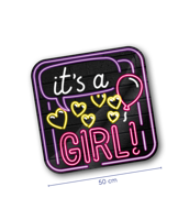 Huldeschild neon geboorte meisje - thumbnail