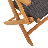 Tuinstoelen 6 st inklapbaar poly rattan en massief hout zwart - thumbnail