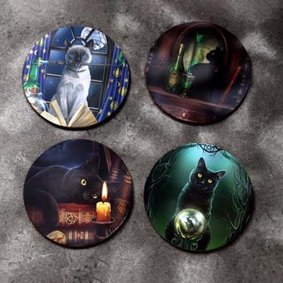 Lisa Parker Magische Kat Set 4 Onderzetters