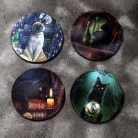 Lisa Parker Magische Kat Set 4 Onderzetters - thumbnail