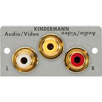 Kindermann 7444000430 Video/Audio Cinch (3x Cinch) scherm, 50 x 50 mm soldeeraansluiting zwart - thumbnail
