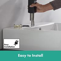 Hansgrohe Wastafelmengkraan Vernis Shape Eengreeps 70 CoolStart Zinc Met Trekwaste Mat Zwart - thumbnail