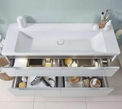 Wastafel Villeroy & Boch Subway 3.0 Met CeramicPlus 0 Kraangaten Zonder Overloop 130x47x16.5 cm Stone White Villeroy & Boch