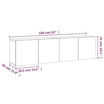 Tv-meubels 2 st wandgemonteerd 80x30x41 cm gerookt eikenkleurig