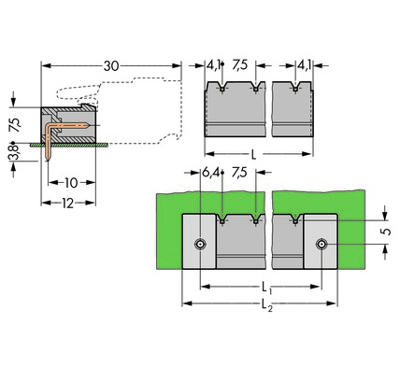 WAGO 231-835/001-000 Male behuizing (board) 231 Totaal aantal polen 5 Rastermaat: 7.50 mm 100 stuk(s)