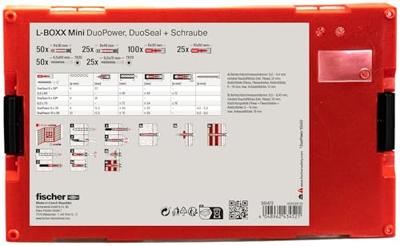 Fischer 561472 FIXtainer DuoPower / DuoSeal + S Assortimentsdoos pluggen 210 onderdelen