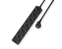 ACT AC2460 Stekkerdoos 6 Sockets Zwart - Kinderbeveliging - 3 meter - thumbnail