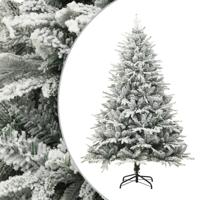 Kunstkerstboom met sneeuwvlokken 180 cm PVC en PE groen - thumbnail