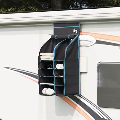 VidaXL Hangende tent organizer 10 vakken zwart 40,5 x 25 x 80 cm