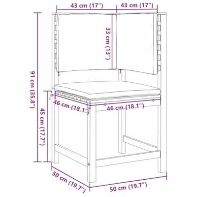 Tuinstoel Bruin 50 x 50 x 91cm Massief acaciahout