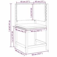 Tuinstoel Bruin 50 x 50 x 91cm Massief acaciahout - thumbnail