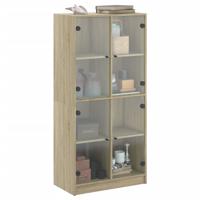 Hoge kast met deuren 68x37x142 cm bewerkt hout sonoma eiken - thumbnail