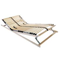 Lamelbodem Bruin en Zwart en Grijs 70 x 190 cm Hout en Metaal - thumbnail