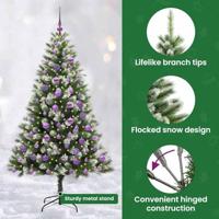 VidaXL Kunstmatige scharnierkerstboom met bedekte sneeuw 180 cm - thumbnail