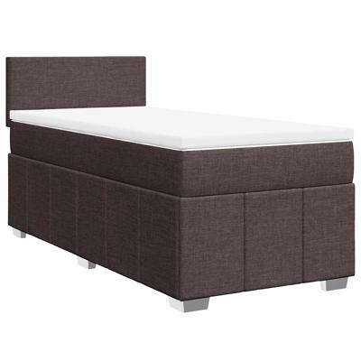 Boxspring met matras stof donkerbruin 200x200 cm