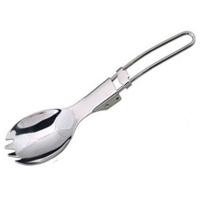 2 stks Outdoor Camping wandelen roestvrijstaal metalen vork lepel servies cookout picknick vouwen Spork - thumbnail
