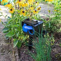 AS Schwabe 60680 Buitenstopcontact 2-voudig Zwart, Geel Met grondspies - thumbnail