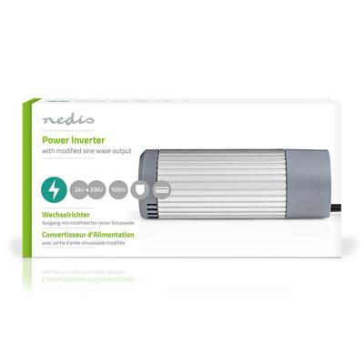 Nedis PIMS10024 Stroomomvormer Gemodificeerde Sinusgolf 24 V Dc - 230 V Ac 100 W 1x Schuko / 1x Usb-uitgang