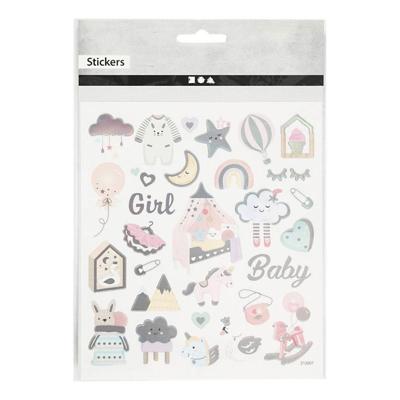 Creativ Company Stickers, baby girl, vel 15x16,5 cm, ca. 30 stuk, 1 vel