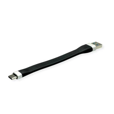 Roline USB-kabel USB 3.2 Gen1 (USB 3.0 / USB 3.1 Gen1) USB-A stekker, USB-C stekker 0.11 m Zwart 11.02.9014