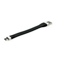 Roline USB-kabel USB 3.2 Gen1 (USB 3.0 / USB 3.1 Gen1) USB-A stekker, USB-C stekker 0.11 m Zwart 11.02.9014 - thumbnail